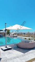 CLK Mykonos 3x3 Metre Krem Yandan Kollu Bahçe Şemsiyesi