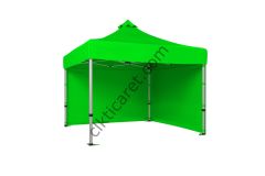 CLK 3x3 Katlanabilir Tente Gazebo Portatif Çadır 30 mm 2 Yan Kapalı Açık Yeşil