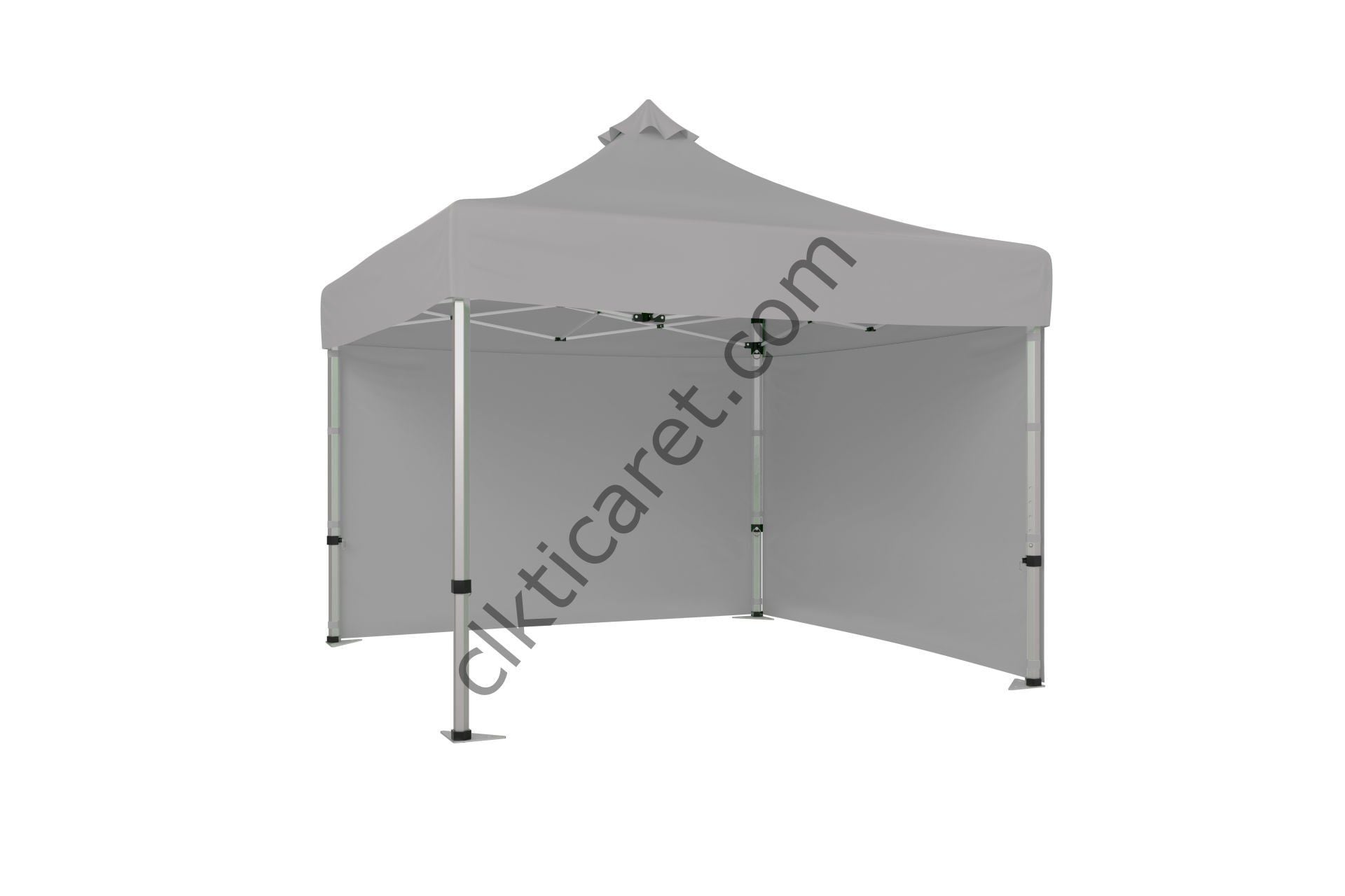 CLK 3x3 Katlanabilir Tente Gazebo Portatif Çadır 30 mm 2 Yan Kapalı Açık Gri