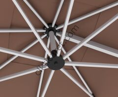 CLK Mykonos 3x3 Metre Bej Yandan Kollu Bahçe Şemsiyesi