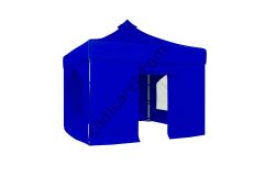 CLK 3x3 Katlanabilir Tente Gazebo Portatif Çadır 30 mm 2 Yan Pencereli 1 Yan Aksesuarsız 1 Yan Kapılı Saks Mavi