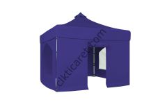 CLK 3x3 Katlanabilir Tente Gazebo Portatif Çadır 30 mm 2 Yan Pencereli 1 Yan Aksesuarsız 1 Yan Kapılı Lacivert