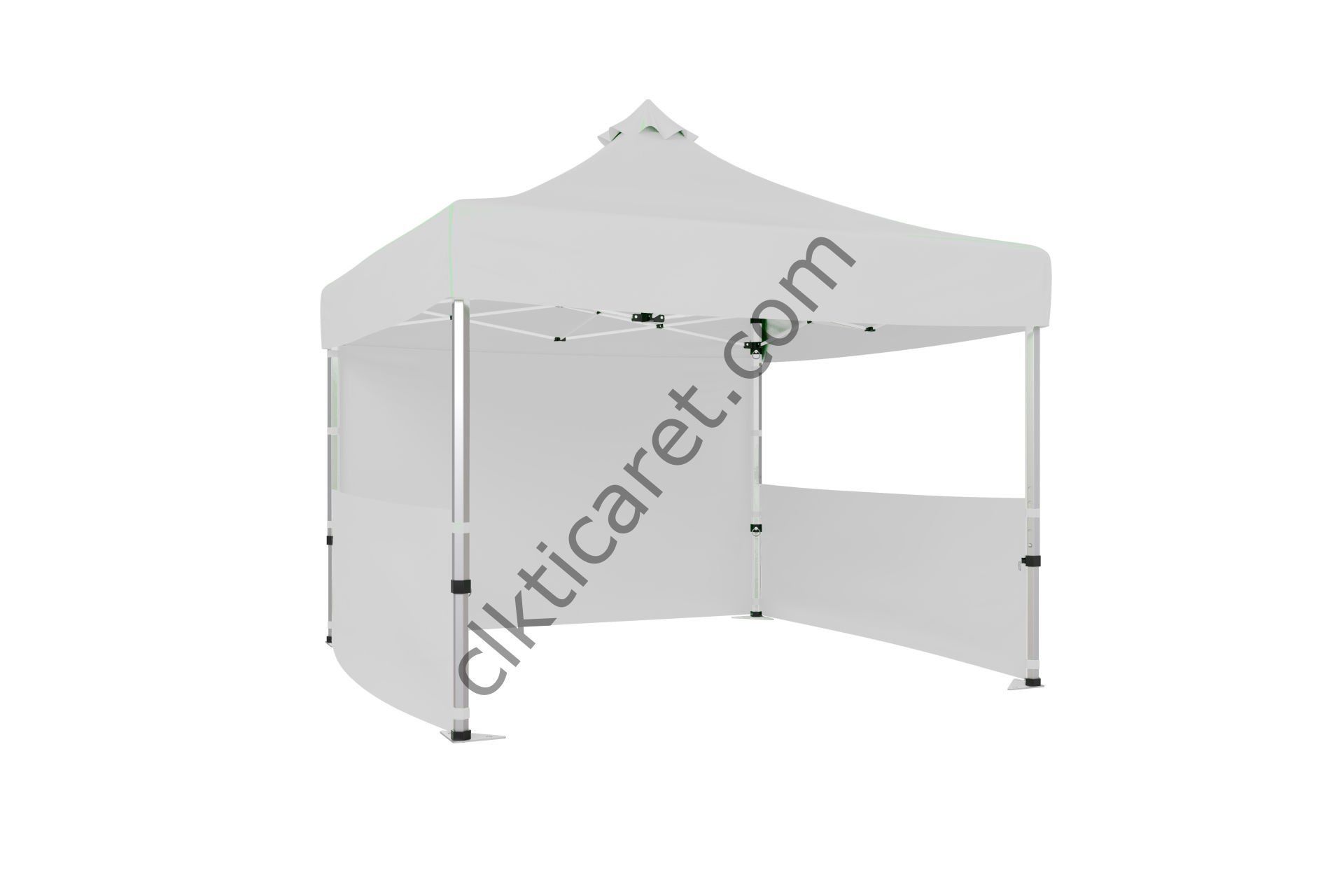 CLK 3x3 Katlanabilir Tente Gazebo Portatif Çadır 1 Tam Duvar 2 Yarım Duvar Beyaz