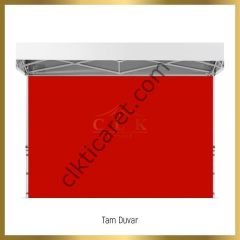 CLK 3x3 Katlanabilir Tente Gazebo Portatif Çadır 1 Tam Duvar 2 Yarım Duvar Pembe