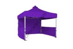 CLK 3x3 Katlanabilir Tente Gazebo Portatif Çadır 1 Tam Duvar 2 Yarım Duvar Mor