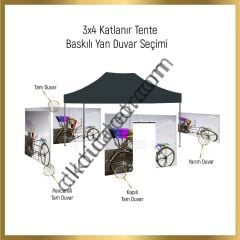 CLK 5x7,5 Metre Kalın 52mm Alüminyum Profil Baskılı Gazebo Çadır Portatif Tente Set