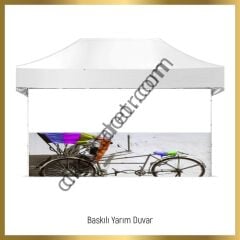 CLK 5x7,5 Metre Kalın 52mm Alüminyum Profil Baskılı Gazebo Çadır Portatif Tente Set