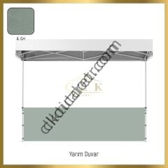 CLK 2x4 mt 40mm Alüminyum Katlanabilir Tente Gazebo Çadır 3 Kenar Yarım Duvarlı