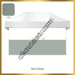 CLK 2x4 mt 40mm Alüminyum Katlanabilir Tente Gazebo Çadır 1 Tam Duvar 2 Yarım Duvar