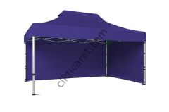 CLK 3x4,5 Katlanabilir Tente Gazebo Portatif Çadır 30 mm 2 Yan Kapalı Lacivert