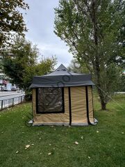 CLK 3x3 40 mm Bagaj Boy Gazebo Karavan Çadırı Portatif Katlanabilir Kış Bahçesi 115 cm Sök-Tak Alt Zemin Branda