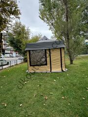 CLK 3x3 40 mm Bagaj Boy Gazebo Karavan Çadırı Portatif Katlanabilir Kış Bahçesi 115 cm İstemiyorum - Standart Donanım