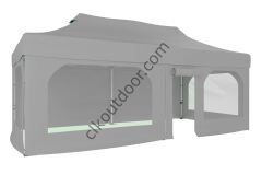 CLK 2x4 40mm Alüminyum Katlanabilir Tente Gazebo Çadır  2 Yan Pencereli 1 Yan Aksesuarsız 1 Yan Kapı ve Pencereli