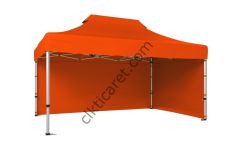 CLK 3x4,5 Katlanabilir Tente Gazebo Portatif Çadır 30 mm 2 Yan Kapalı Turuncu