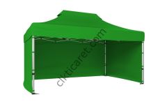 CLK 3x4,5 Katlanabilir Tente Gazebo Portatif Çadır 30 mm 3 Yan Kapalı Benetton Yeşil