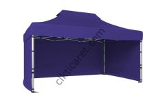 CLK 3x4,5 Katlanabilir Tente Gazebo Portatif Çadır 30 mm 3 Yan Kapalı Lacivert