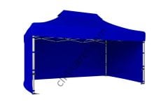 CLK 3x4,5 Katlanabilir Tente Gazebo Portatif Çadır 30 mm 3 Yan Kapalı Saks Mavi