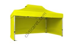 CLK 3x4,5 Katlanabilir Tente Gazebo Portatif Çadır 30 mm 3 Yan Kapalı Sarı