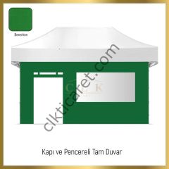 CLK 3x4,5 Katlanabilir Tente Gazebo Portatif Çadır 30 mm 2 Yan Pencereli 1 Yan Aksesuarsız 1 Yan Kapı ve Pencereli Gri