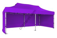 CLK 4x8 52mm Kalın Alüminyum Katlanabilir Tente Gazebo Çadır 3 Kenar Kapalı Lila