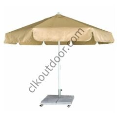 CLK 3,5 Metre Yuvarlak Mega Q60 Şemsiye Bahçe Cafe Havuz Otel Restorant Şemsiyeleri Turuncu - İstemiyorum