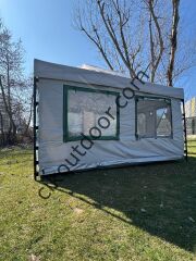 CLK 3x4,5 mt 30 mm İskelet Gazebo Portatif Kamp ve Karavan Çadırı Katlanabilir Tente Gri Siyah