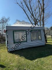 CLK 3x4,5 mt 30 mm İskelet Gazebo Portatif Kamp ve Karavan Çadırı Katlanabilir Tente Gri Lacivert