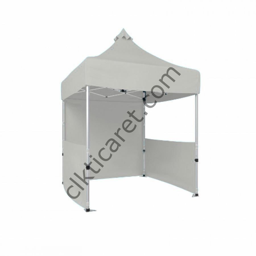 CLK 2,5x2,5 52mm Kalın Alüminyum Katlanabilir Tente Gazebo Çadır 1 Tam 2 Yarım Duvar Beyaz