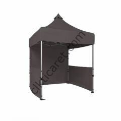 CLK 2,5x2,5 52mm Kalın Alüminyum Katlanabilir Tente Gazebo Çadır 1 Tam 2 Yarım Duvar Gri