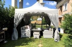 CLK 3x3 40 mm Garden Katlanabilir Tente Bahçe Çadır A. Gri Çardak Bungalow Serisi