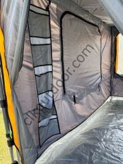 CLK 3x3 mt Yeni Nesil 2 Kapı 4 Pencere 40 mm Kısa Bagaj Boy 115 cm Gazebo Portatif Kamp Çadırı Gri