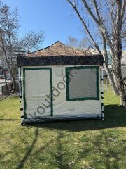 CLK 3x3 mt Yeni Nesil 2 Kapı 4 Pencere 40 mm Kısa Bagaj Boy 115 cm Gazebo Portatif Kamp Çadırı Krem