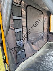 CLK 3x3 mt 40 mm İskelet Yeni Nesil 2 Kapı 4 Pencere Gazebo Portatif Kamp Çadırı Gri