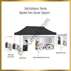 CLK 3x6 mt Tavan Logo Baskılı Gazebo Katlanabilir Tente Stand Tanıtım Fuar Çadırı