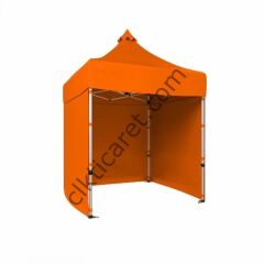 CLK 2,5x2,5 52mm Kalın Alüminyum Katlanabilir Tente Gazebo Çadır 3 Kenar Kapalı Turuncu