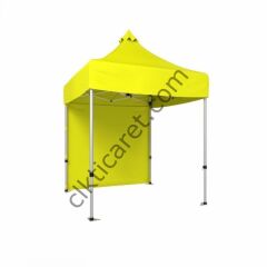CLK 2,5x2,5 52mm Kalın Alüminyum Katlanabilir Tente Gazebo Çadır 1 Kenar Kapalı Sarı