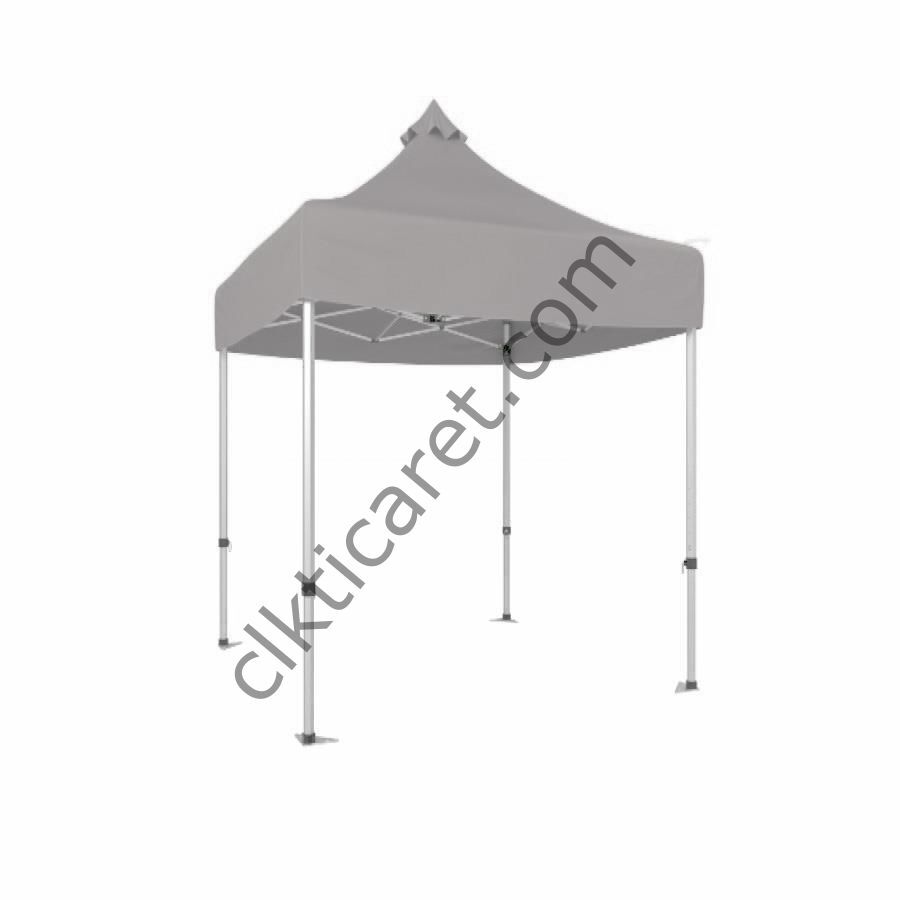 CLK 2,5x2,5 52mm Kalın Alüminyum Katlanabilir Tente Gazebo Çadır Açık Gri