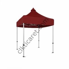 CLK 2,5x2,5 52mm Kalın Alüminyum Katlanabilir Tente Gazebo Çadır Bordo
