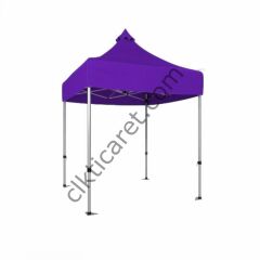 CLK 2,5x2,5 52mm Kalın Alüminyum Katlanabilir Tente Gazebo Çadır Mor
