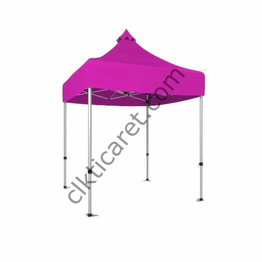 CLK 2,5x2,5 52mm Kalın Alüminyum Katlanabilir Tente Gazebo Çadır Pembe