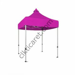 CLK 2,5x2,5 52mm Kalın Alüminyum Katlanabilir Tente Gazebo Çadır Pembe