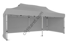 CLK 5x10 52mm Kalın Alüminyum Katlanabilir Tente Gazebo Çadır 3 Kenar Kapalı Açık Gri