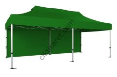 CLK 3x6 Katlanabilir Tente Gazebo Portatif Çadır 30 mm Arkası Kapalı Benetton Yeşil