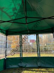 CLK 3x3 30 mm Profil Kış Bahçesi Karavan Çadırı Şeffaf Brandalı Gazebo Katlanır Çadır Portatif Tente Sarı