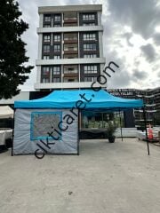 CLK 3x6 Verendalı 40 mm Profil Katlanır Portatif Gazebo Kamp Çadır Açık Gri Bordo