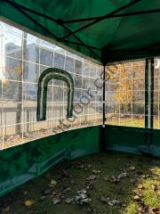 CLK 3x3 30 mm Profil Kış Bahçesi Karavan Çadırı Şeffaf Brandalı Gazebo Katlanır Çadır Portatif Tente Benetton Yeşil