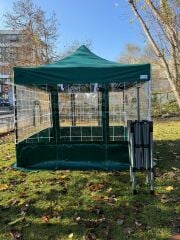 CLK 3x3 40 mm Profil Kış Bahçesi Karavan Çadırı Şeffaf Brandalı Gazebo Katlanır Çadır Portatif Tente Kırmızı