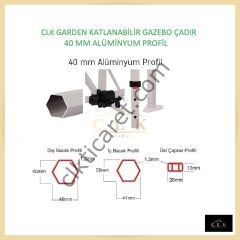 CLK 2x2 40mm Alüminyum Katlanabilir Tente Gazebo Çadır 3 Yan Kapalı 1 Kapılı