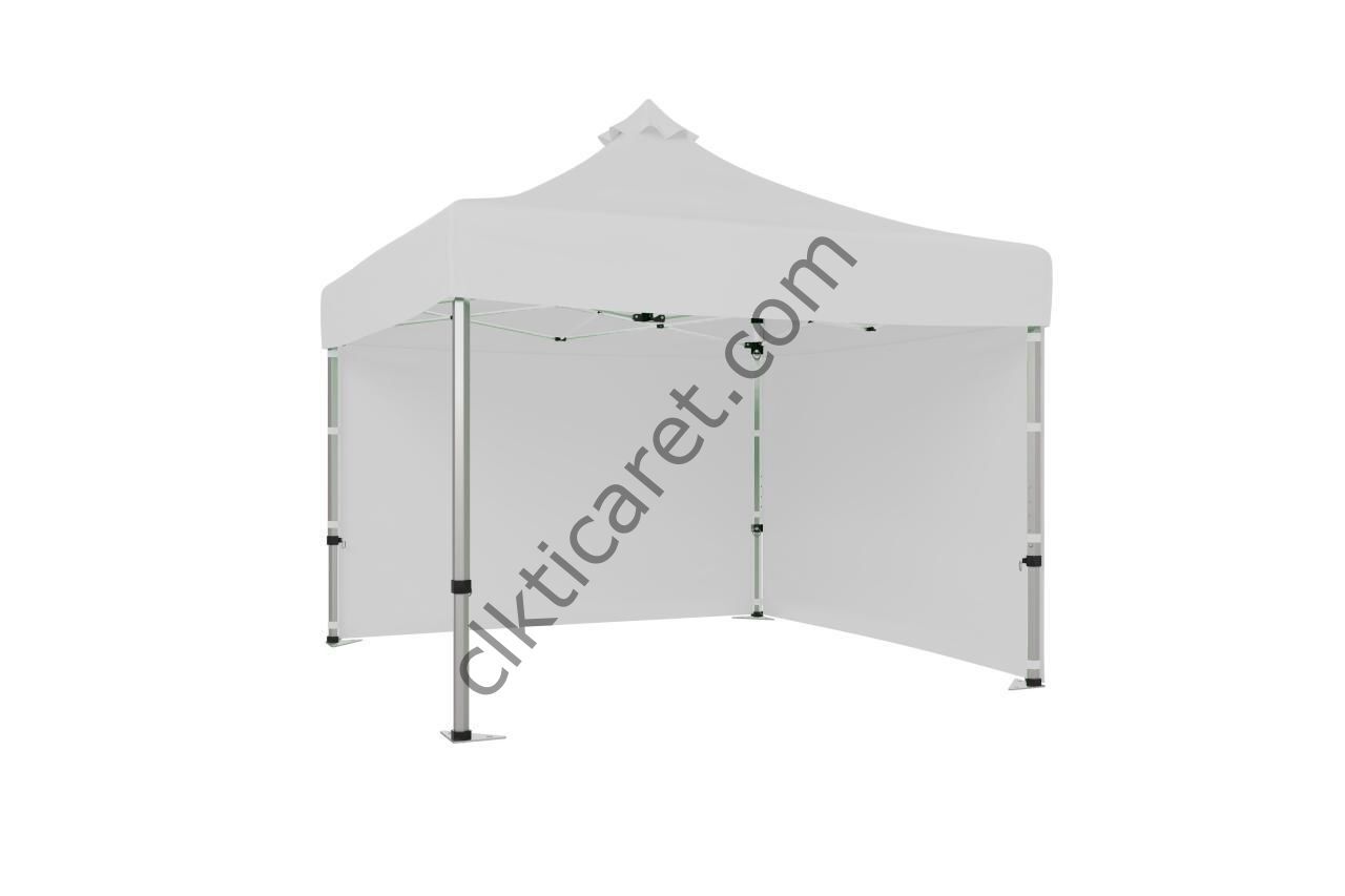 CLK 5x5 52mm Kalın Alüminyum Katlanabilir Tente Gazebo Çadır 2 Kenar Kapalı Beyaz