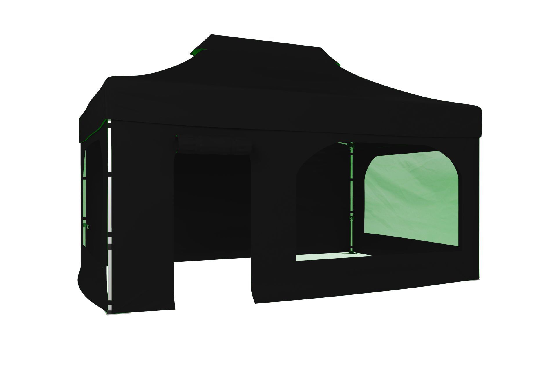 CLK 3x4,5 40mm Alüminyum Katlanabilir Tente Gazebo Çadır 4 Kenar Kapalı Takım Pencereli Kapılı